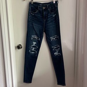 American Eagle NEXT LEVEL STRETCH JEAN• size 4• heat pressed name MELISSA